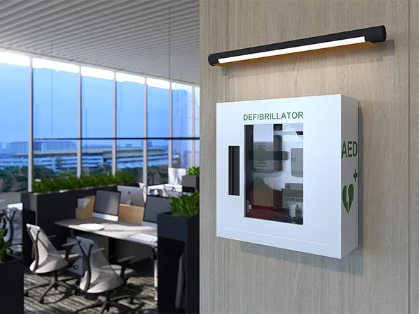 pose defibrillateur entreprise